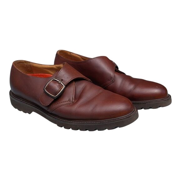 Florshiem Imperial Single Monk Strap Brown Leather Shoe Size 9D Dress Casual main image 8